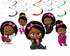 Girl Afro Hanging Swirls Boss – 10 PCS Ceiling Decorations, Girl Boss Baby Party Décor