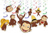 Hanging Swirls Curious Monkey – 10 Pack Ceiling Decorations, Monkey Birthday Party Supplies