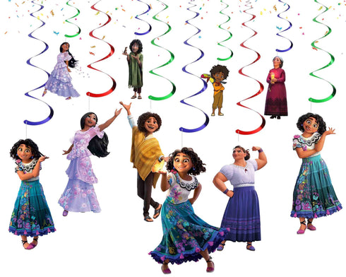 Hanging Swirl Decorations Mexican Girl – 10 Pcs Ceiling Swirls Mexican Cartoon