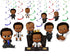 Afro Ceiling Swirl Decorations Boss – 10 Hanging Swirls Party Set