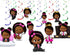 Girl Afro Hanging Swirls Boss – 10 PCS Ceiling Decorations, Girl Boss Baby Party Décor