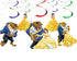 Hanging Swirl Decorations Beauty Beast – 10 Pcs Princess Belle & Beast Ceiling Swirls