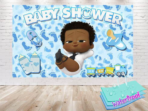 Afro Baby Shower Boss Backdrop - 5x3 FT and 7x5 FT Party Decoration