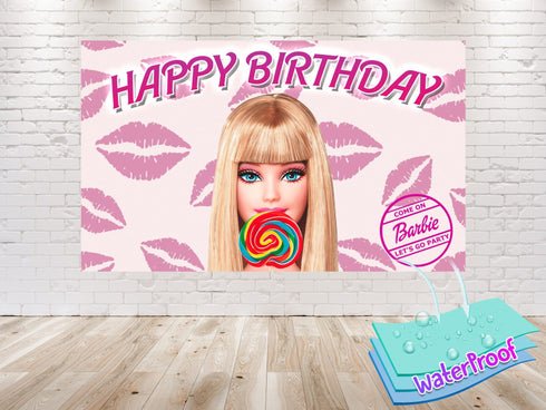 Birthday Backdrop Barbe - 5x3 FT and 7x5 FT Glamorous Party Decoration