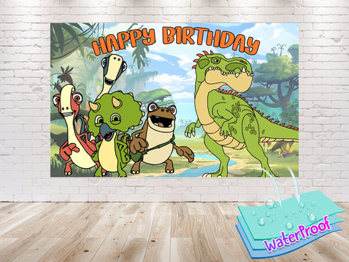 Birthday Backdrop Gigant Dino Banner 5x3 ft, Dinosaur Jungle Party Background