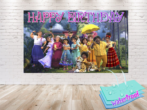 Birthday Backdrop Banner Mirabel- Full Family, Party Decoration