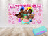 Afro Family Birthday Backdrop Baby Melon for Girls – 5×3 FT, Pink Cocomelon Party Banner
