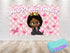 Afro Girl The Boss Cartoon Birthday Backdrop - 5x3 FT and 7x5 FT Pink Party Decoration
