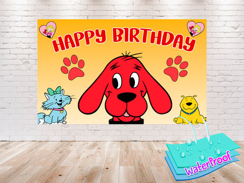 Birthday Backdrop Clifford – 5x3 ft and 7x5 ft