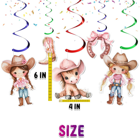 10 Pcs Pink Cowgirl Party Streamers/Swirls - Perfect for Rustic Chic Baby Showers & Birthday Celebrations