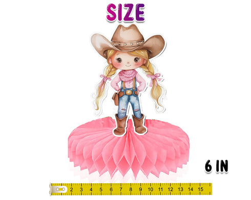 5 Pcs Charming Pink Cowgirl Table Honeycombs - Perfect for Rustic Baby Showers & Western Birthday Parties