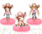 5 Pcs Charming Pink Cowgirl Table Honeycombs - Perfect for Rustic Baby Showers & Western Birthday Parties