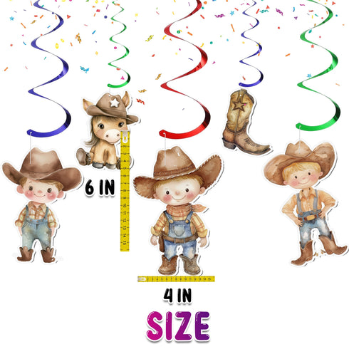 10 Pcs Rustic Cowboy Theme Streamers - Perfect Decor for Wild West Baby Showers & Birthday Parties