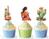 Mexico-Themed Cupcake Toppers - Set of 10 | Fiesta Party Decorations | Mexican Culture Toppers