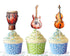 Music-Themed Cupcake Toppers - Set of 10 | Musical Instrument Party Decorations | Music Lovers Toppers