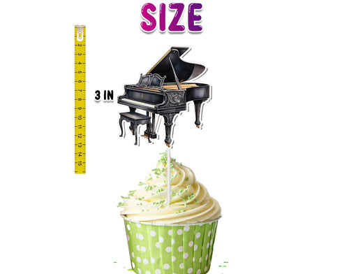 Music-Themed Cupcake Toppers - Set of 10 | Musical Instrument Party Decorations | Music Lovers Toppers
